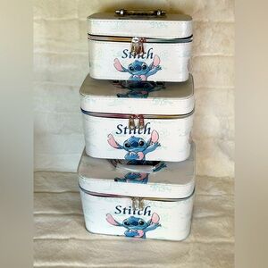 Nesting Disney Stitch Train Case. Make-up, crafting, storage. New/unused